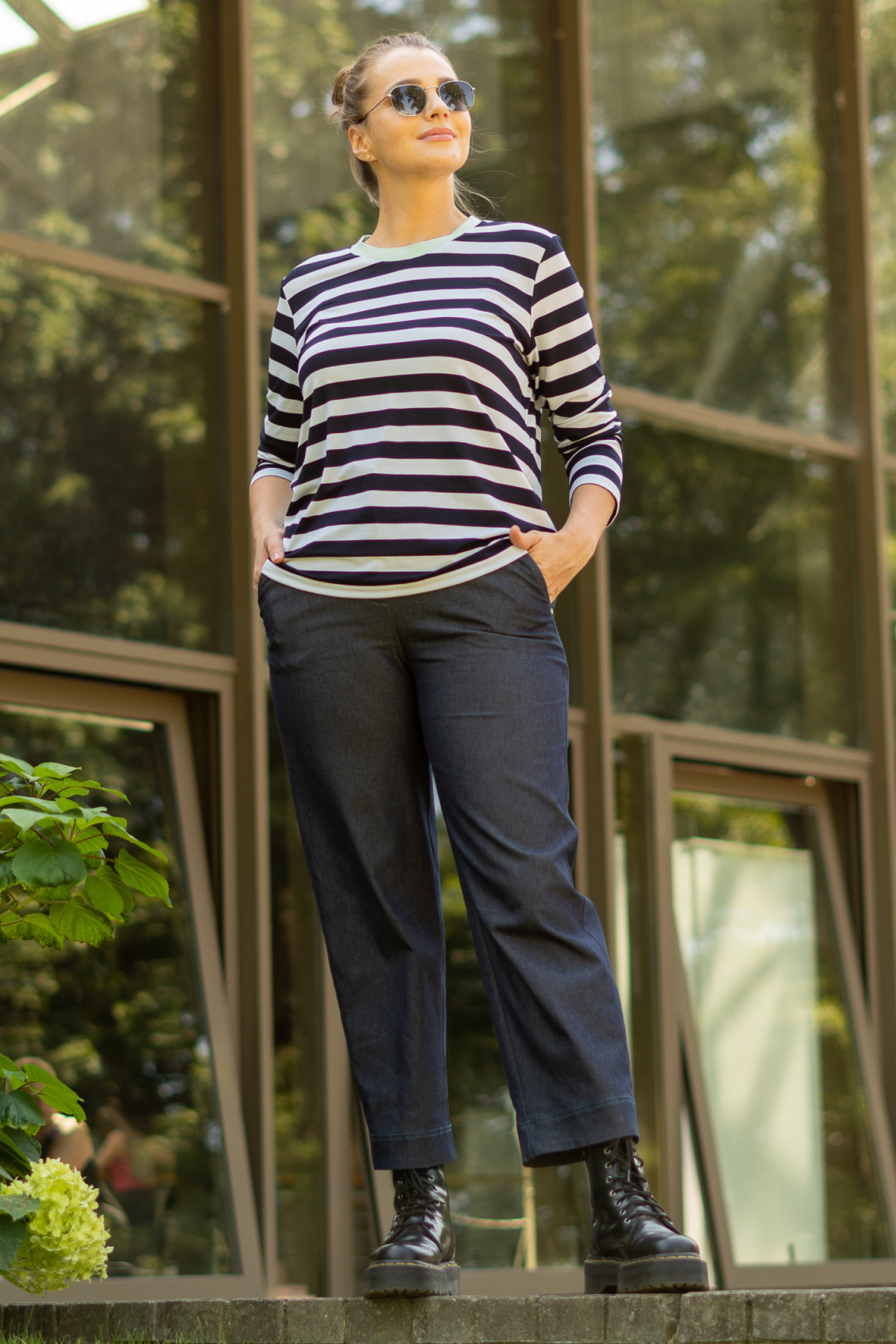 Джемпер ANDINA 414 белый-синий - фото 2